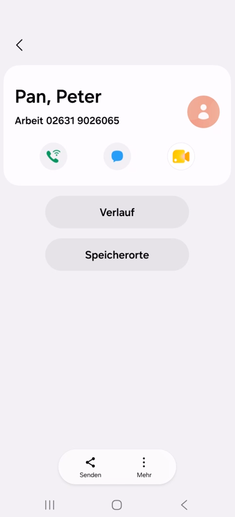 Synchronisierter Kontakt im nativen Android-Telefonbuch